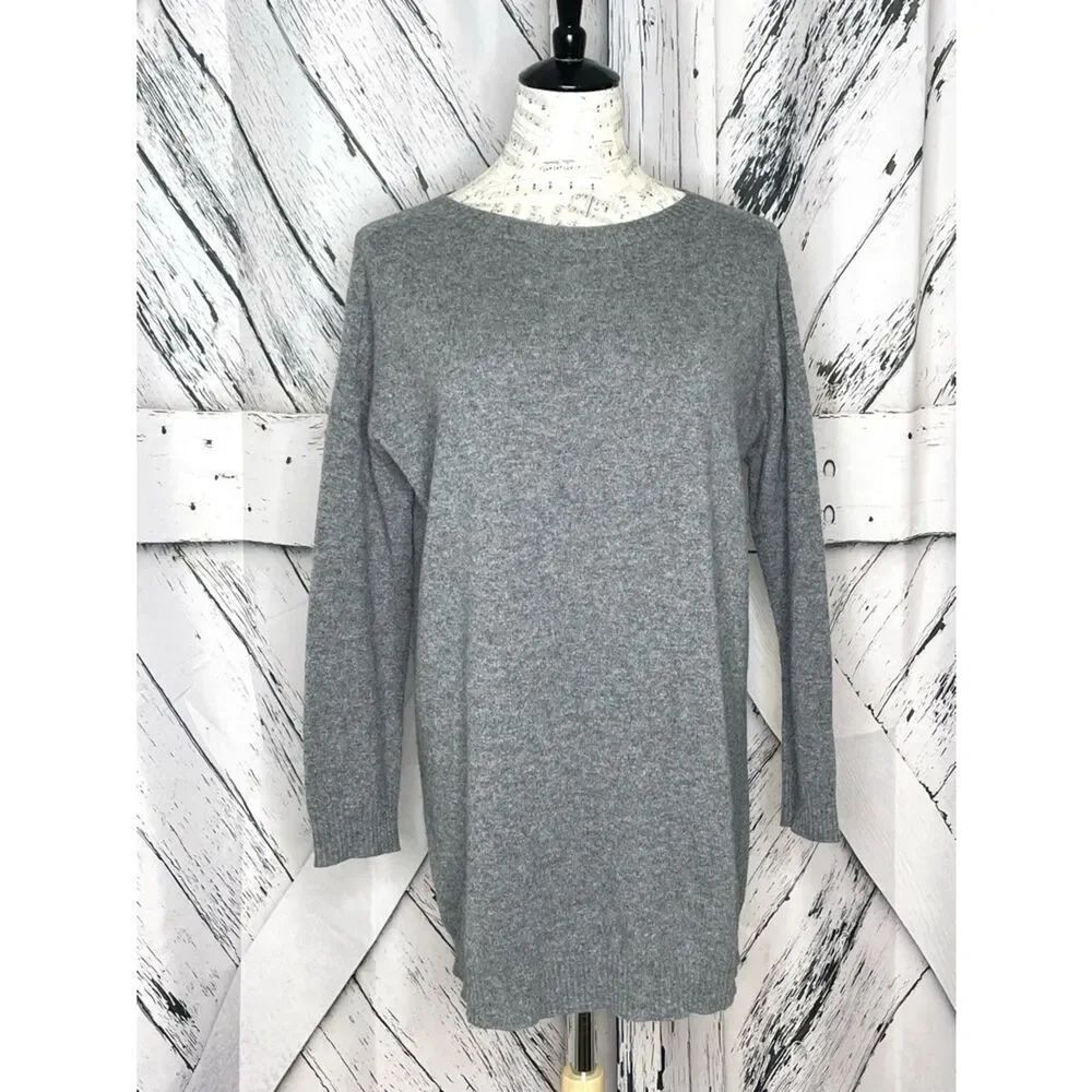 Eileen Fisher Cashmere Crewneck Sweater/Tunic  GrayXXS fits XS, S